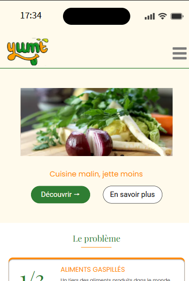 Maquette mobile de Yumt